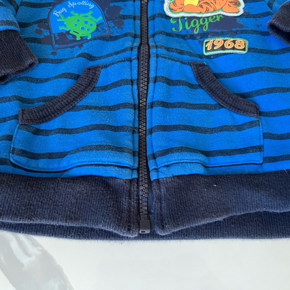 Disney Baby Tigger Blue Striped Hoodie Bugs Outdoor Theme 12M Baby - Picture 7 of 7